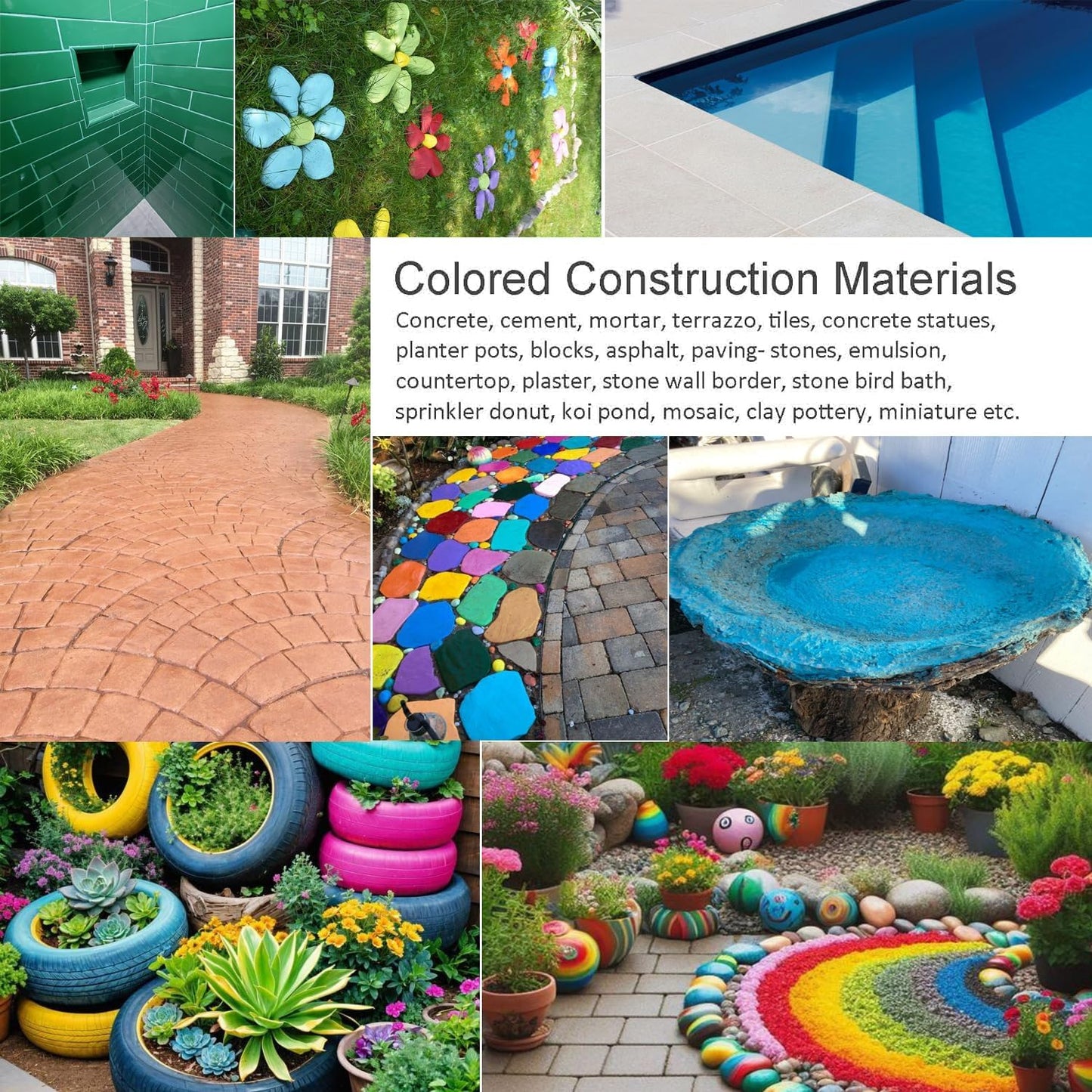 Concrete Cement Pigment-0.44lb 200g Red Iron Oxide Pigment Powder, Concrete Cement Dye Color Pigment for Brick, Tile, Clay, Lime, Mortar, Grout, Plaster, Paint, Bath Bombs(Red,0.44lb)