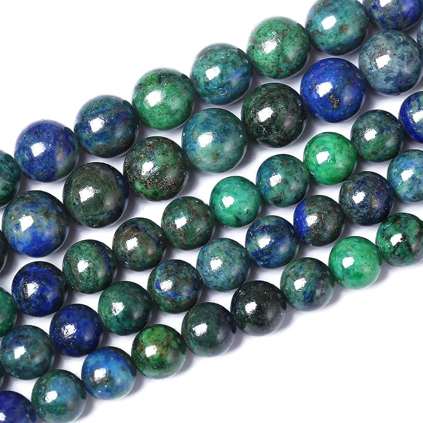 12mm 31pcs Natural Gemstone Beads Lapis Lazuli Chrysocolla Phoenix Stone Round Loose Beads for Jewelry Making DIY Bracelet Necklace