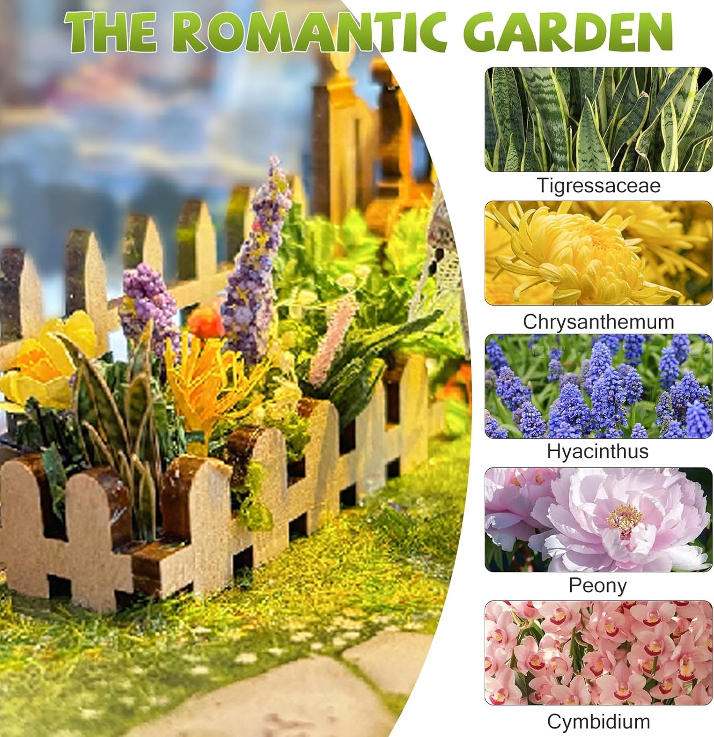 DIY Book Nook Kit,DIY Dollhouse Booknook Bookshelf Insert Decor,3D Wooden Puzzles with LED Dust Cover,Book Nook Miniature Kit,Birthday Halloween Home Decor for Teens Adult-Sylvia Garden