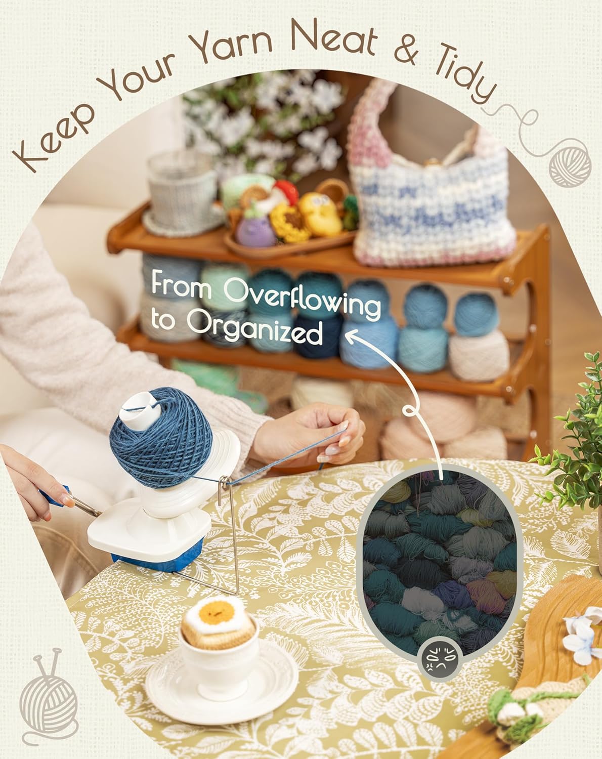 Adhafera Yarn Winder, Yarn Ball Winder for Crocheting, The Helper for Knitting Enthusiast