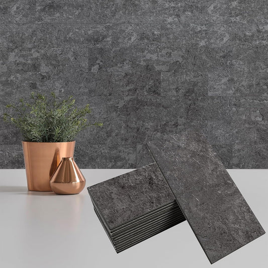 100 Pieces Peel and Stick Backsplash for Kitchen, 3" x 6" PVC Subway Tile 2026 Upgraded Gray Concrete Stone Backsplash Stick on Tile Elevate Kitchen Fireplace RV