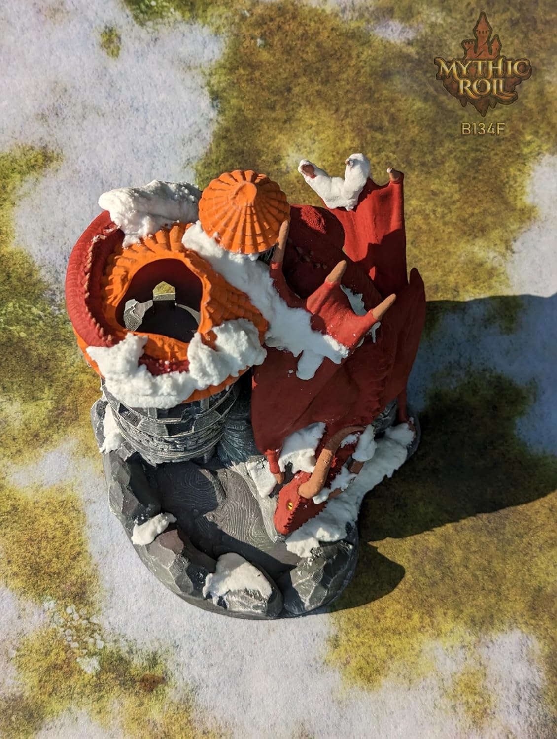 Dragon 3D Printed Dice Tower - Mythic Roll Collection - Unchained Games - Ascend to New Heights with your Rolls! (09.) Pink)