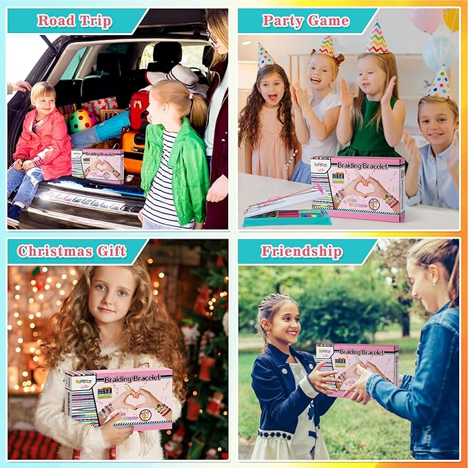 BEMITON Friendship Bracelet Making Kit, Arts and Crafts for Kids Ages 8-12, Best Birthday Gifts for Teen Girls, Travel Activity Set for Ages 6 7 8 9 10 11 12 Year Old Girls