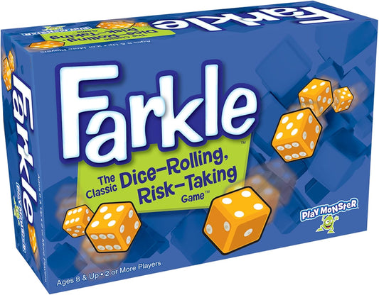 Farkle Classic Dice Games – Kids, Family Games, Travel Game, Adult Games, Board Game, Dice Cup, Dice Set, Farkle Score Sheets Included, Ages 8+