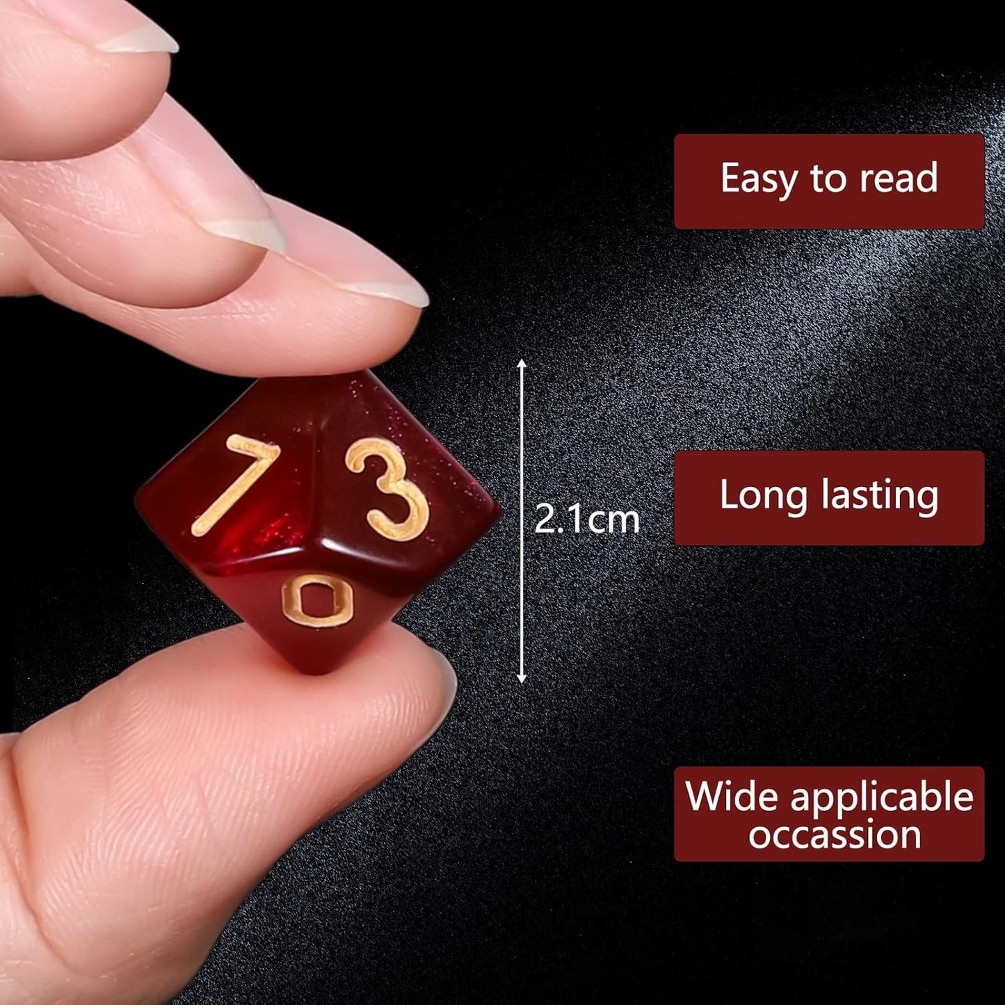 CiaraQ DND Polyhedral Dice (100pcs) with A Dice Bag Compatible with Dungeons and Dragons DND RPG MTG Role Playing Table Games (D10 dice, 10 colors-100 pcs)