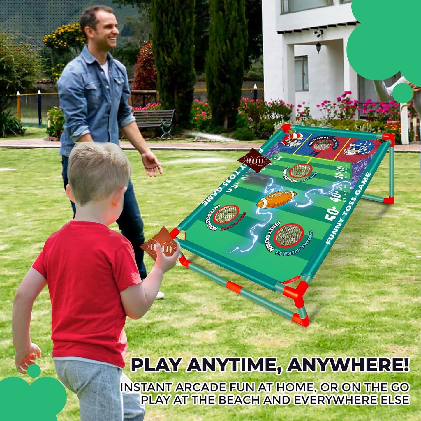 Bean Bag Toss Game for Kids, Outside Toys for 3 4 5 6 7 8 Years Old Boys Girls, Fun Outdoor Activities Game for for Family Party, Ideal Birthday for Ages 4-8 Toddlers