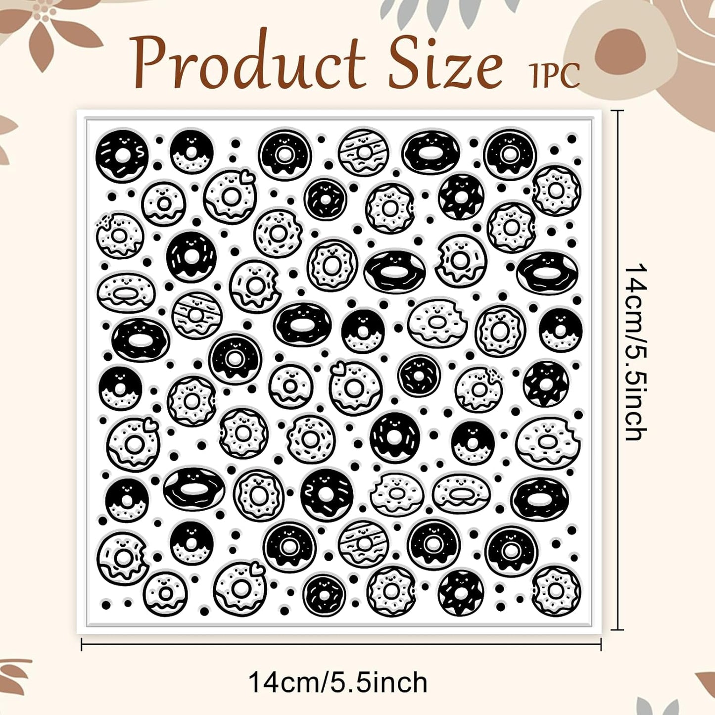 CHGCRAFT Donuts Pattern Polymer Clay Texture Sheet Polka Dots Pattern Silicone Texture Mat for Polymer Clay Making Earrings Jewelry DIY Crafts 5.5 × 5.5 Inch
