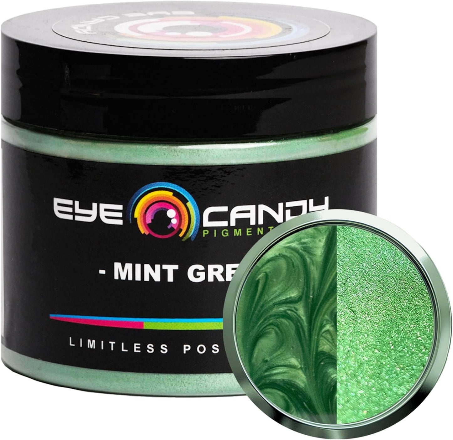 Eye Candy Pigments Premium Green Mica Powder - Mint Green (50gr) - for Epoxy, Resin, Soap, Paint, Woodworking, Acrylic Pouring, Bath Bombs, Fishing Lures - DIY Arts and Crafts Additive