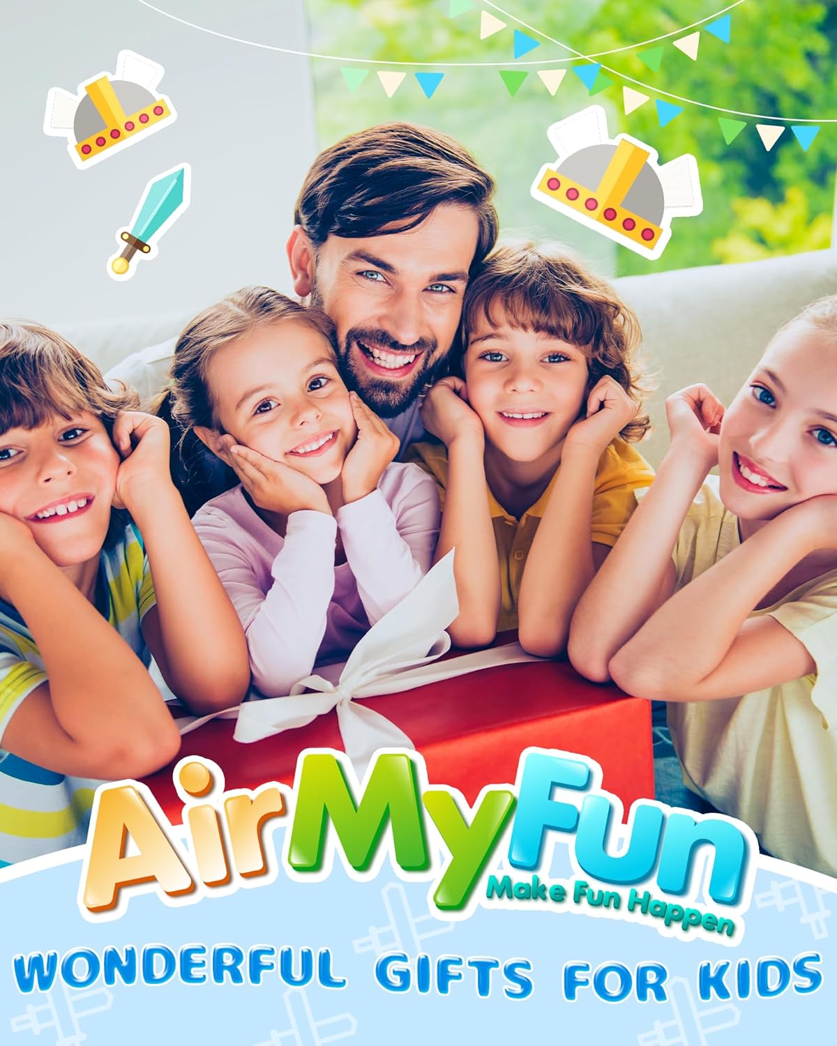 AirMyFun Bounce House for Kids 3-6, Premium Material Bounce House with Slide,Indoor Outdoor Inflatable Bounce House, Includes Blower – Bouncy Castle for Fun & Birthdays