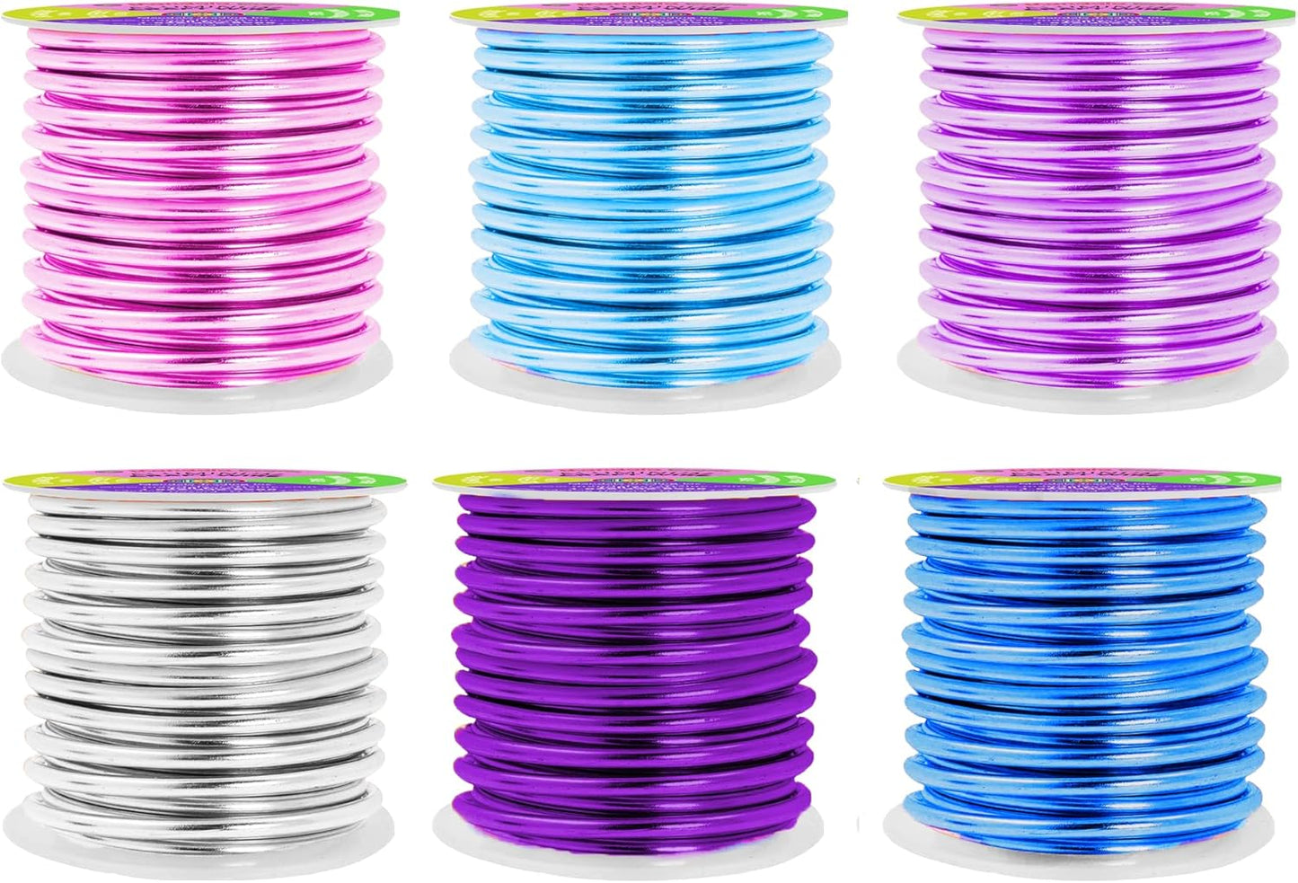 Mandala Crafts 8 Gauge Anodized Aluminum Craft Wire for Jewelry Making - 120 FT Colored Flexible Silver Lavender Purple Pink Ice Blue Turquoise Wire - Bendable for Bonsai Armature Crafting Sculpting