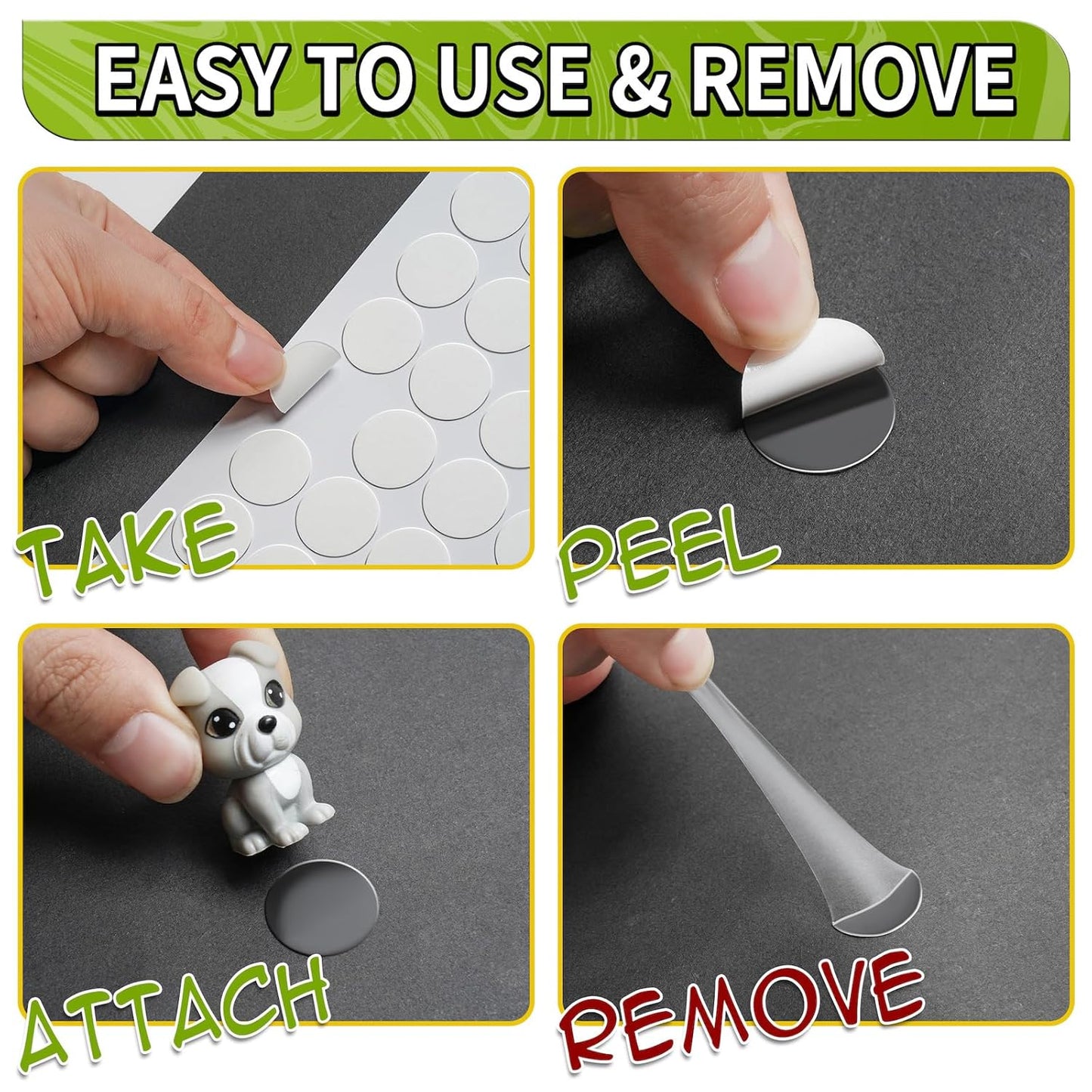 Piteno® 150Pcs Double Sided Adhesive Dots, 1.2" Clear Removable Sticky Adhesive Mounting Putty, Waterproof No Trace Dots Adhesive Putty for Poster Picture Festival Decoration Museum (30mm)