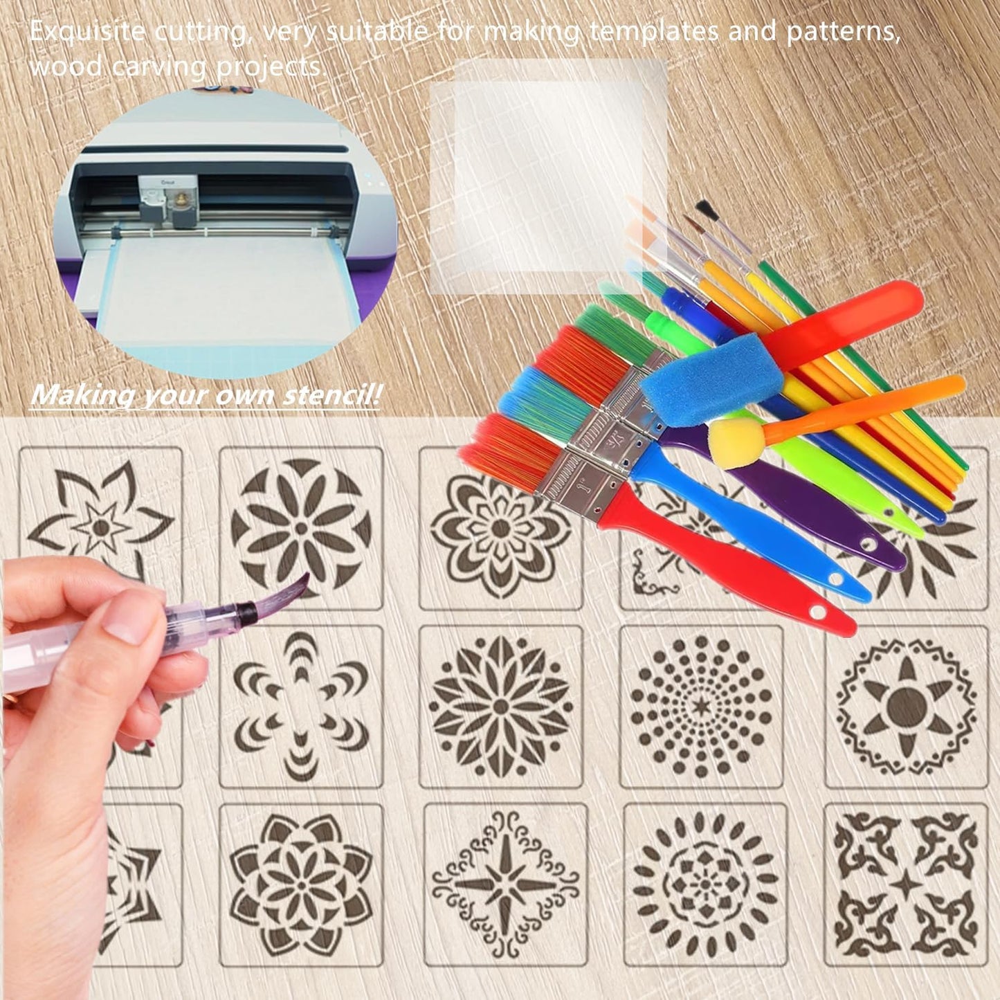 8 Sheets 7.5 mil Acetate Mylar Sheet 12 x 24 inch Transparent PET Blank Stencil Sheet for Cricut, Silhouette, Craft Template Material