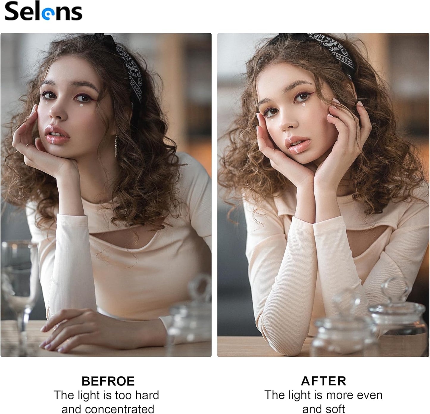 Selens 23.6x35.4in/60x90cm Oval Light Reflector Diffuser, Collapsible Soft Light Diffusion with Carrying Bag for Photo Studio Photography