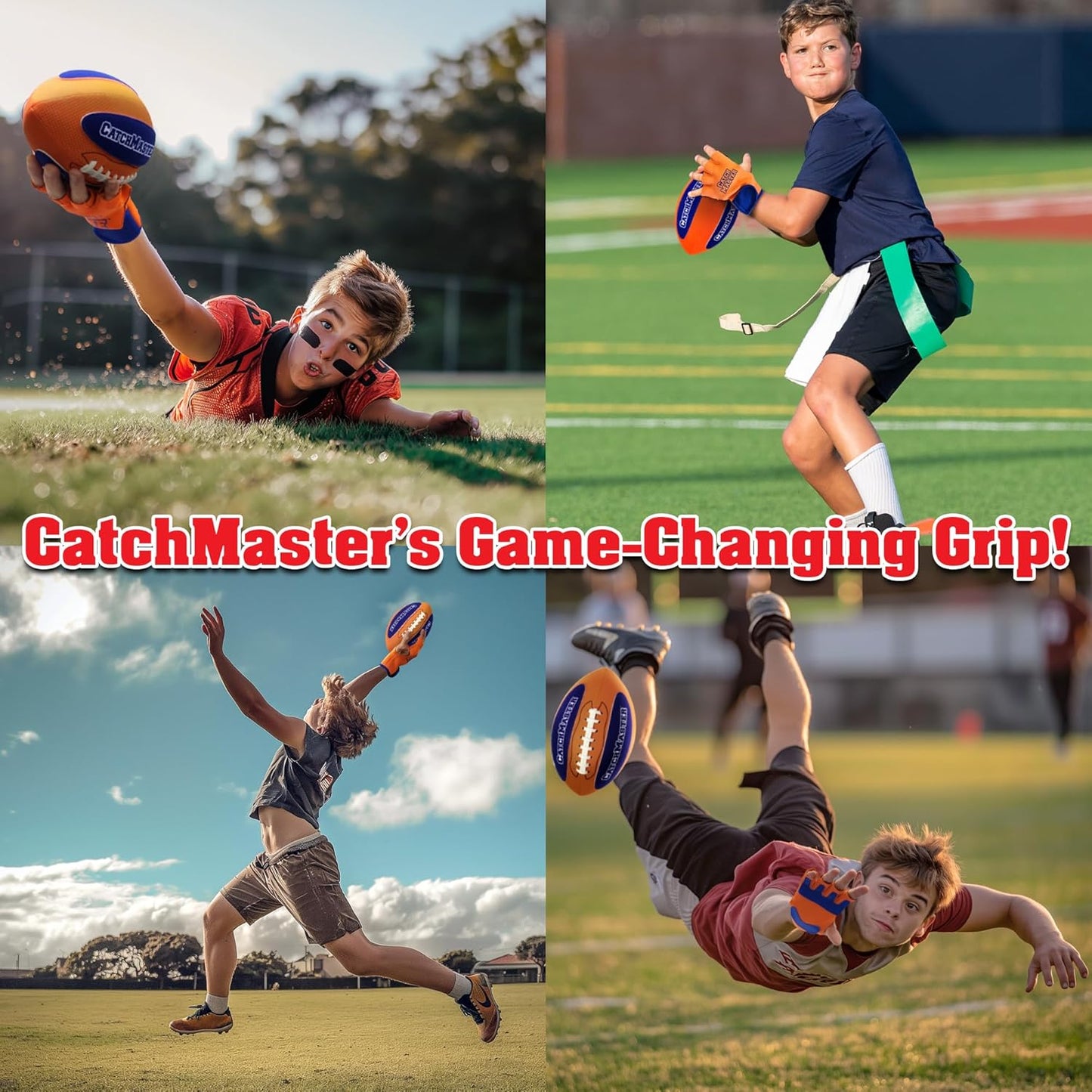 Funwares CatchMaster Water Football Set – Lightweight, Double-Laced Ball + 2 Gloves for Beach, Swimming Pool, or Backyard – All Weather Fun & Active Play for Kids, Teens & Families