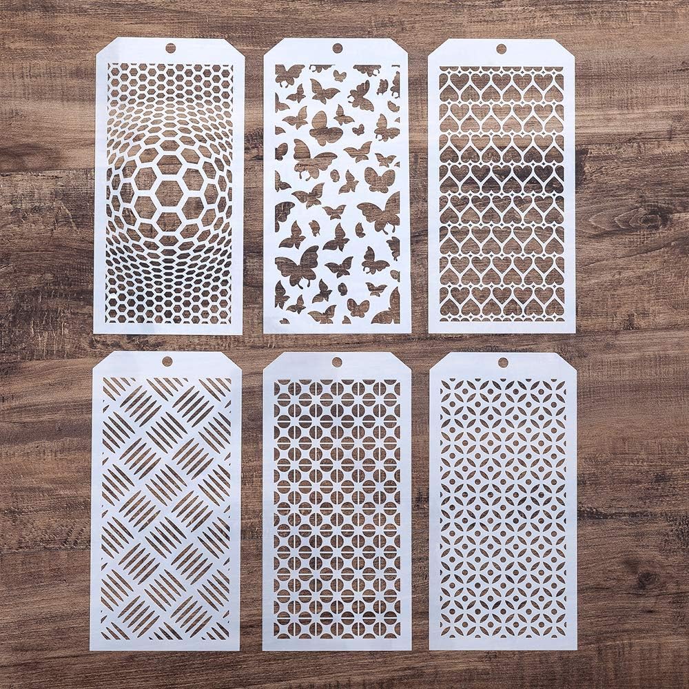 DIY Decorative Stencil Template for Scrapbooking Painting on Wall Furniture Crafts,Set of 6 (Butterfly)