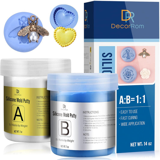 Silicone Putty - 7/8 LB Flexible Silicone Mold Making Kit for Reusable Silicone Molds Making - Easy 1:1 Mixing Ratio Fast Cured Molding Putty for Casting, Resin Molds, Soap Molds, Candle Molds