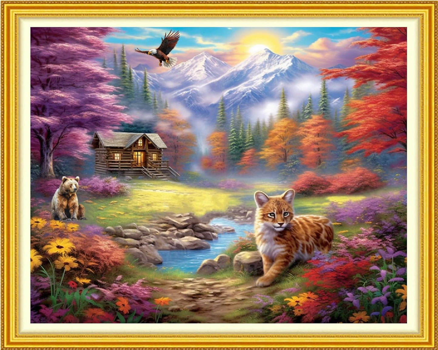 Artvxeay Cross Stitch Kits Stamped Full Range of Embroidery Kits for Beginners Adults 11CT Pattern Stitch Embroidery Kits Needlepoint Kits DIY - (Outdoor Scenery 16x20 inch)