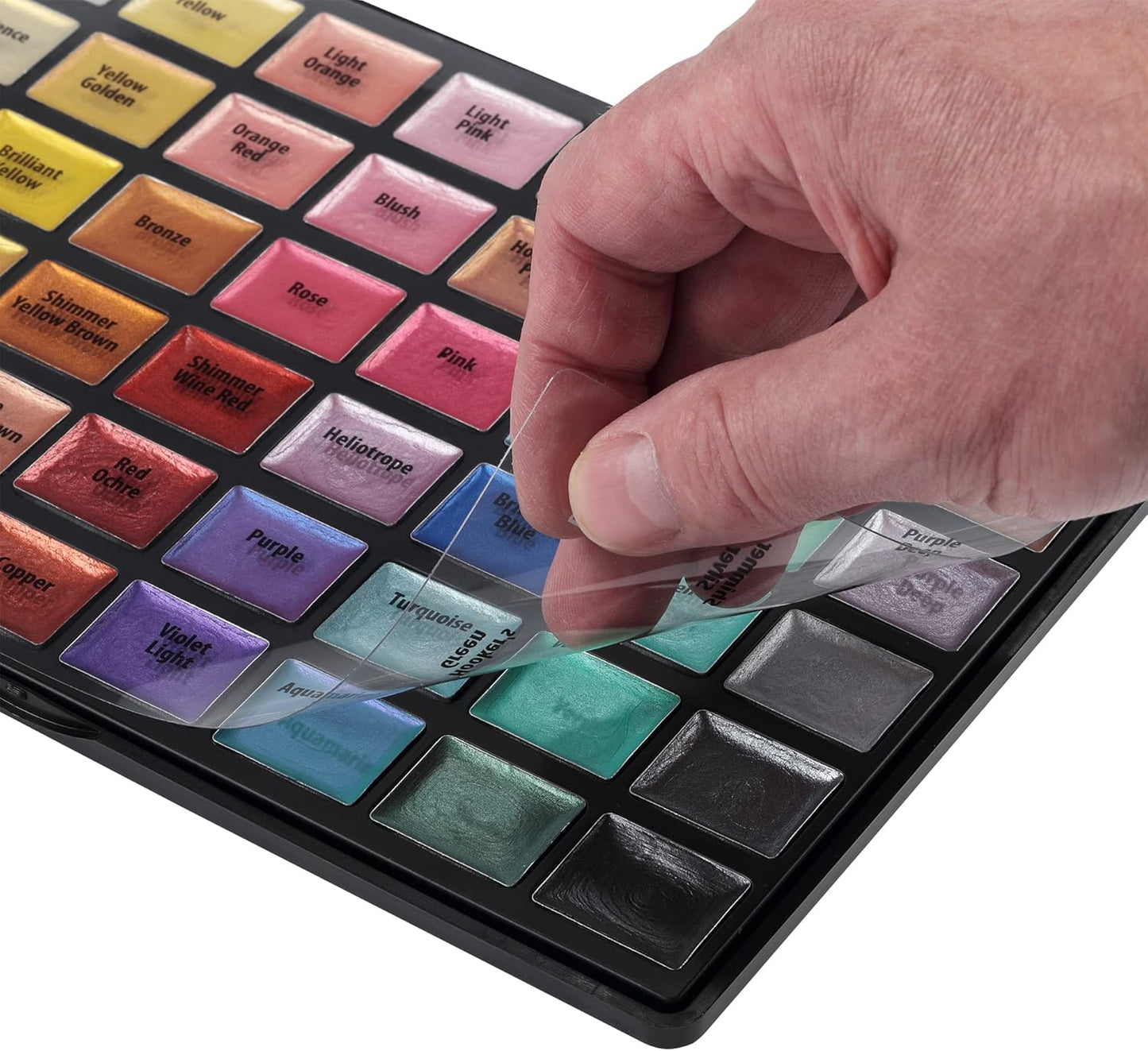 Soho Urban Artist Metallic Watercolors Set – 48 Vibrant Metallic Half Pans in Travel Case – Professional Shimmer Watercolor Paint Set for Artists, Crafters & Mixed Media