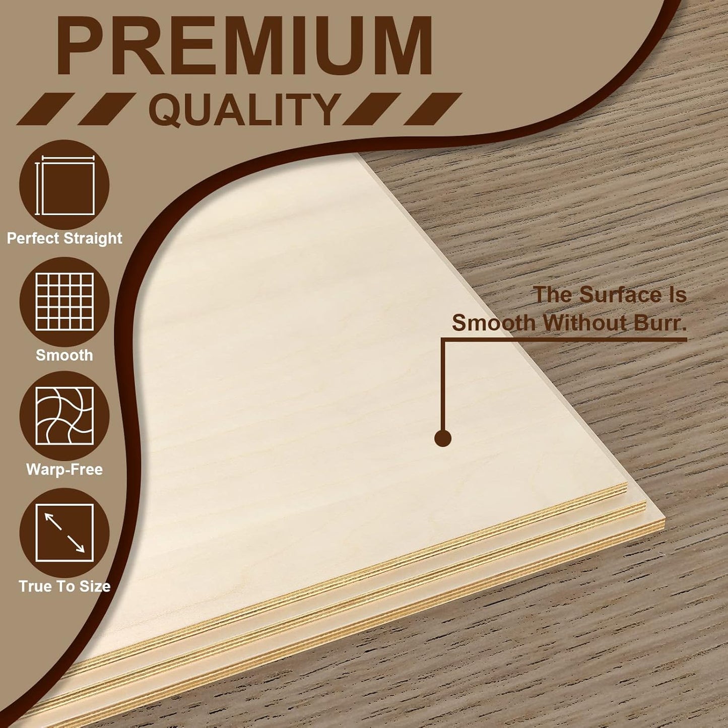 Basswood Sheets 8 Pack 12×12 x 1/4 Inch Unfinished Plywood Sheets Thin Craft Wood Board Laser Engraving Blanks Balsa Wood Sheet for Laser Cutting and Engraving, Wood Burning, Architectural Models