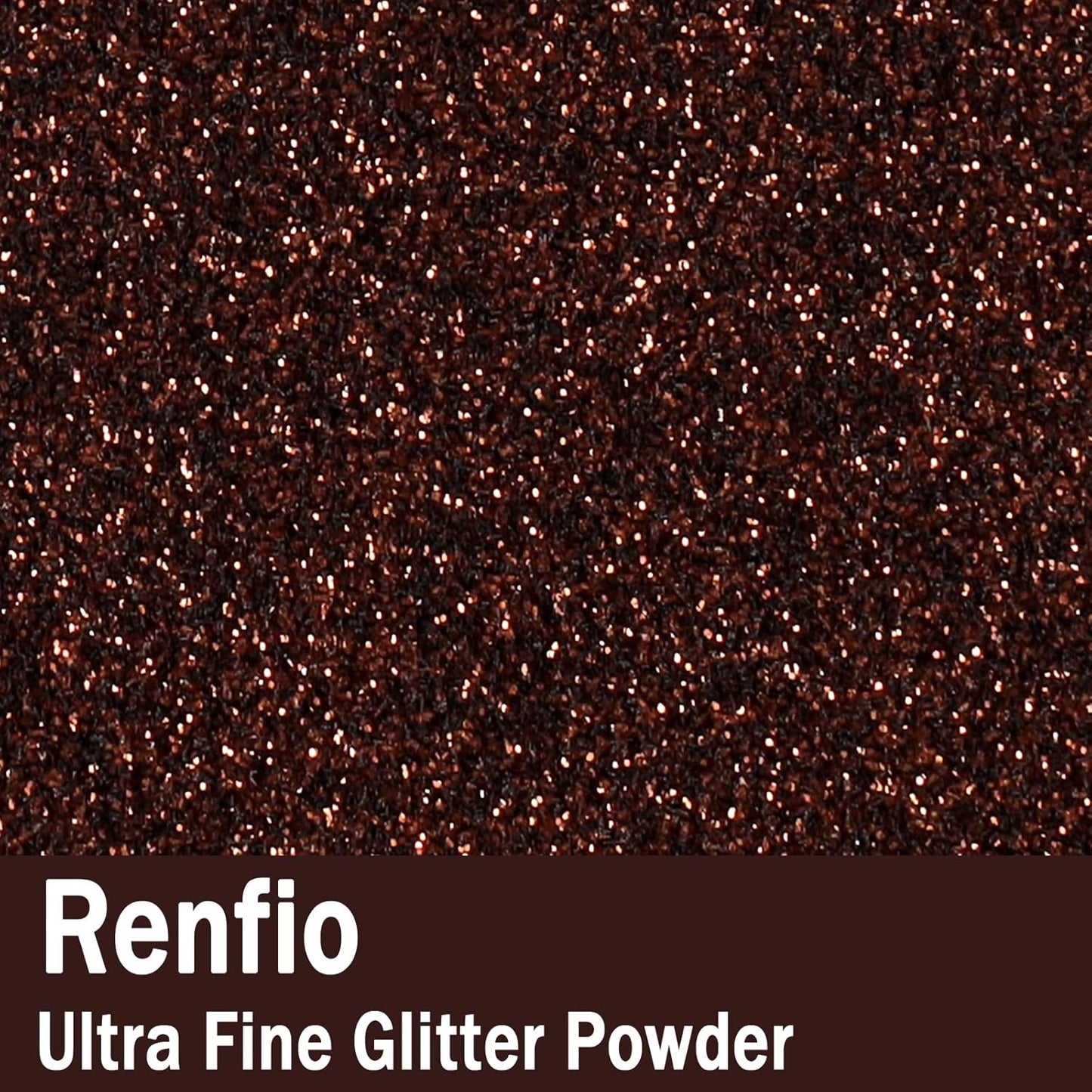 Renfio Ultra Fine Glitter Powder Metallic Resin Glitter 2.11 Oz (60g) PET Flakes Crafts Sequins 1/128" 0.008" 0.2mm Epoxy Chips Flakes for Tumblers Slime Decoration - Royal Brown