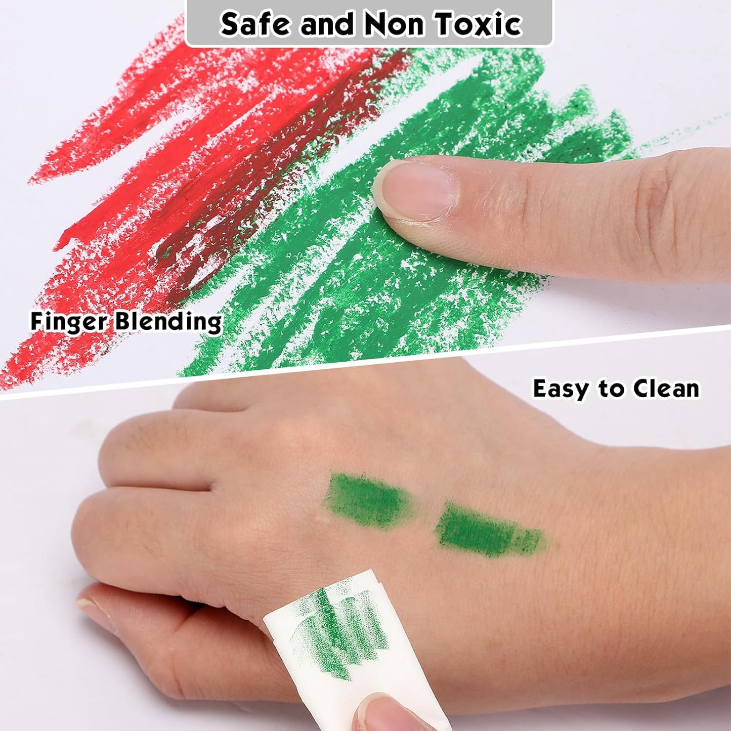 Geyoga 36 Pcs Soft Oil Pastels Bulk Artists Oil Crayons Single Color Creamy Pastels for Art Painting Drawing Blending for Back to School First Day of School Kids Students Artists(Black, White)