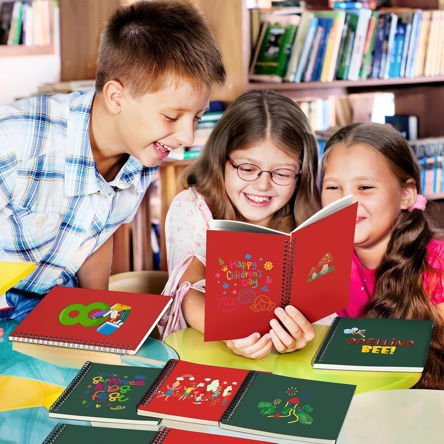 Yahenda 18 Pcs Spiral Notebook Bulk A5 Journal Lined 8.3'' x 5.5'' Writing Composition Paper Small Notepad Subject Notebook for Students Office Business Back to School Supplies (Deep Green,Red)