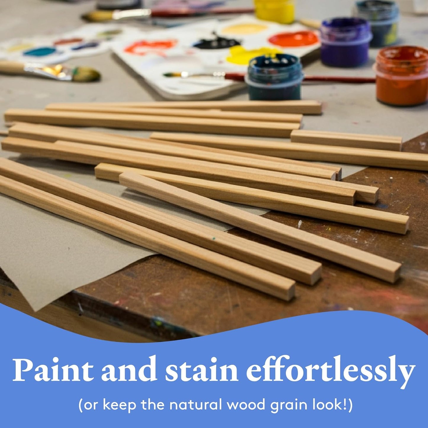 DIY Wooden Square Dowel Rod 3/8-inch x 48 Pack of 25 Hobby Wood Sticks for Crafts, Wood Trim & Architecture Model Making, by Woodpeckers