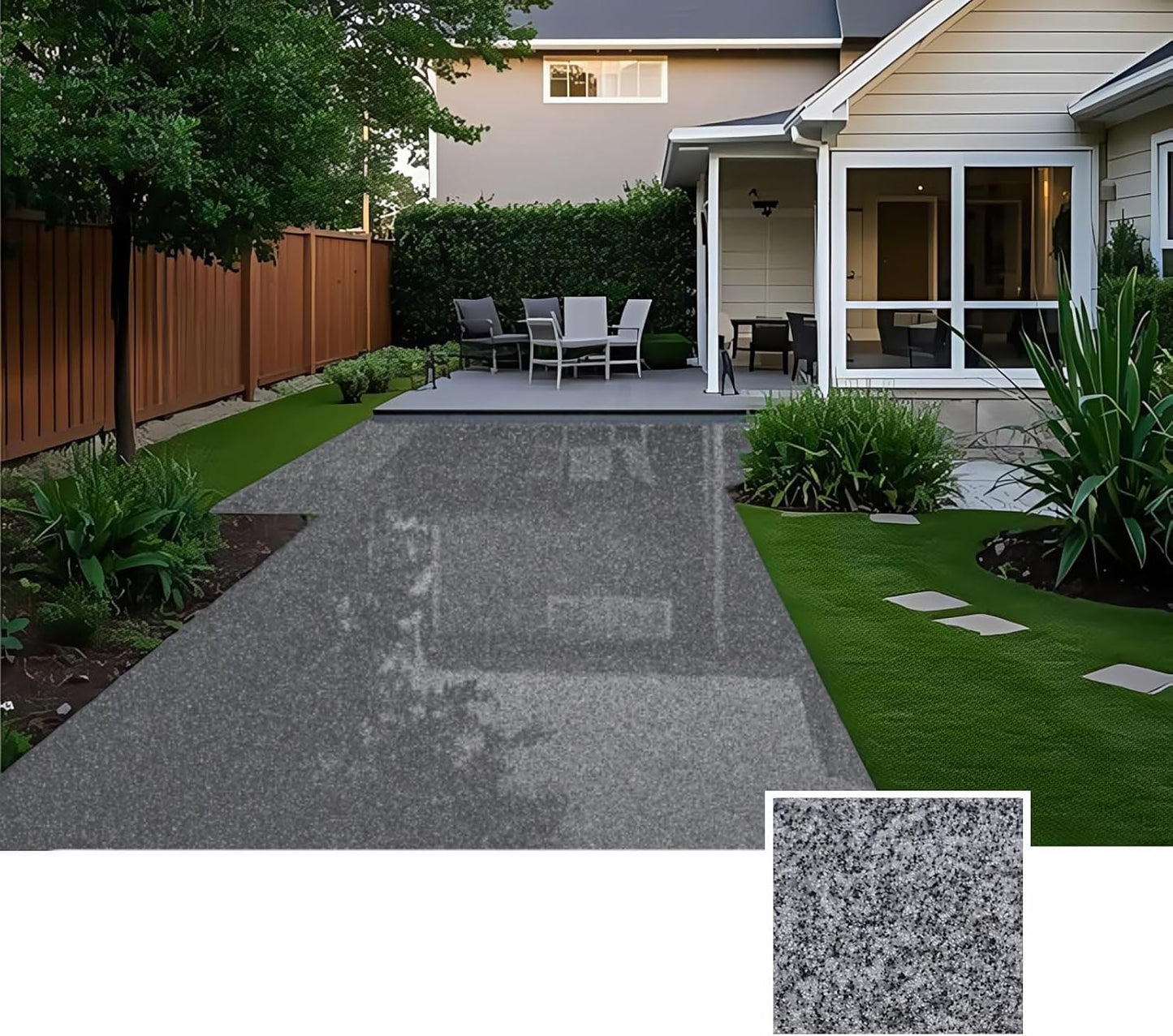 Epoxy Colored Sand Floor Paint, Epoxy Floor Paint High Gloss Marble Effect Coating for Indoor and Outdoor, Wear-resistant and non-slip Self-leveling Coating Gray 176OZ(5KG)