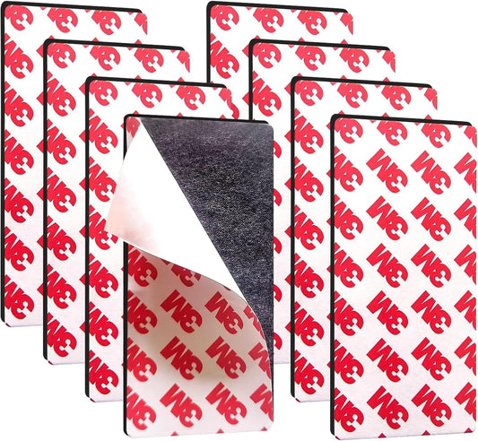 Thaibear Magnetic Strips, Flexible Magnet Strips with Adhesive Backing (8 Pack, 4" x 2") Strong Adhesive Magnetic Tape for DIY, Crafts, Fridge - Sticky Magnet Tape Strip for Wall
