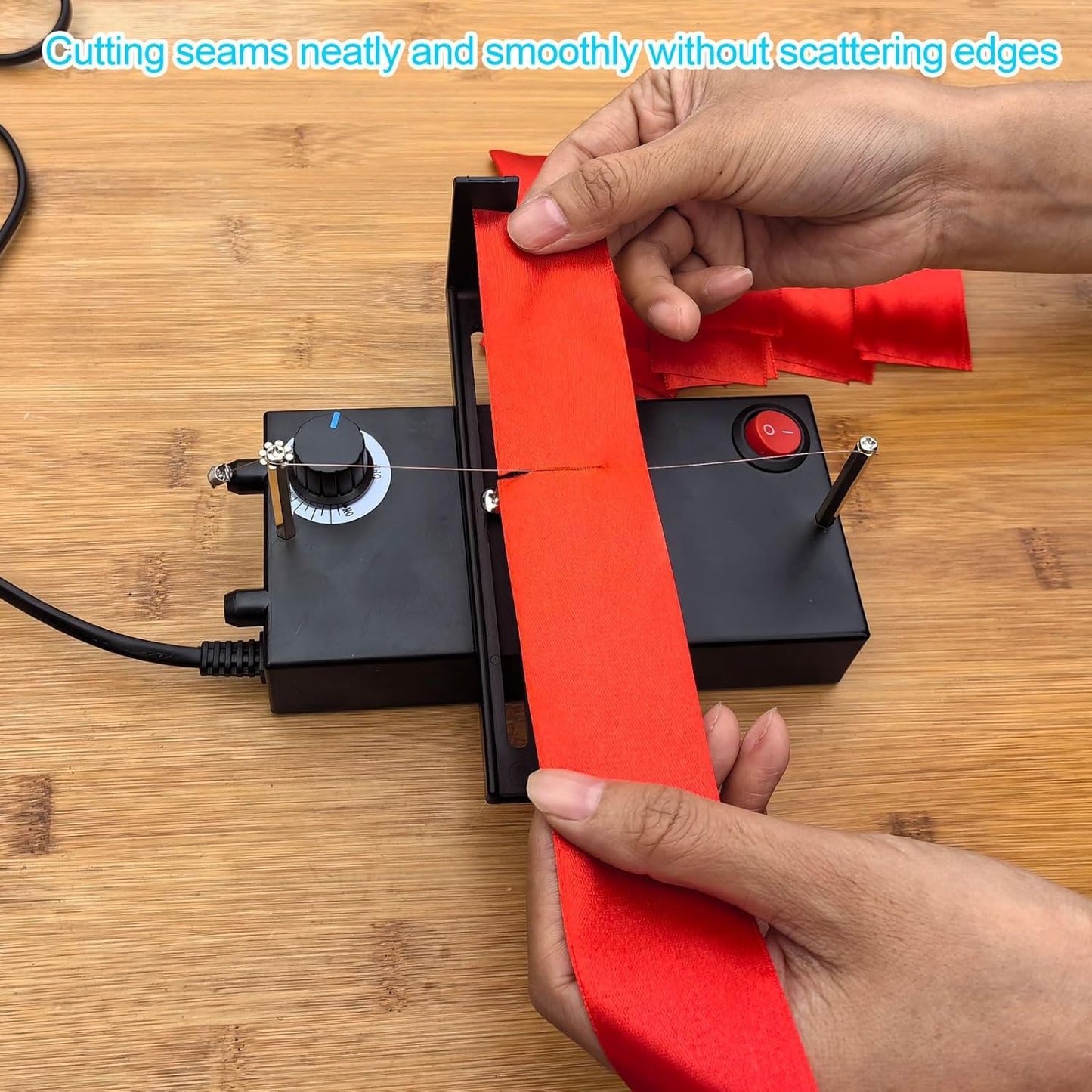 DRQG50-A Heat Cutting Ribbon Cutter, Electric Rope Cutter Thermal Supplies Portable with Screwdriver for Ribbon Braid Nylon Band Ropes Versatile Rope Ribbon Thermal Cutter with Fan