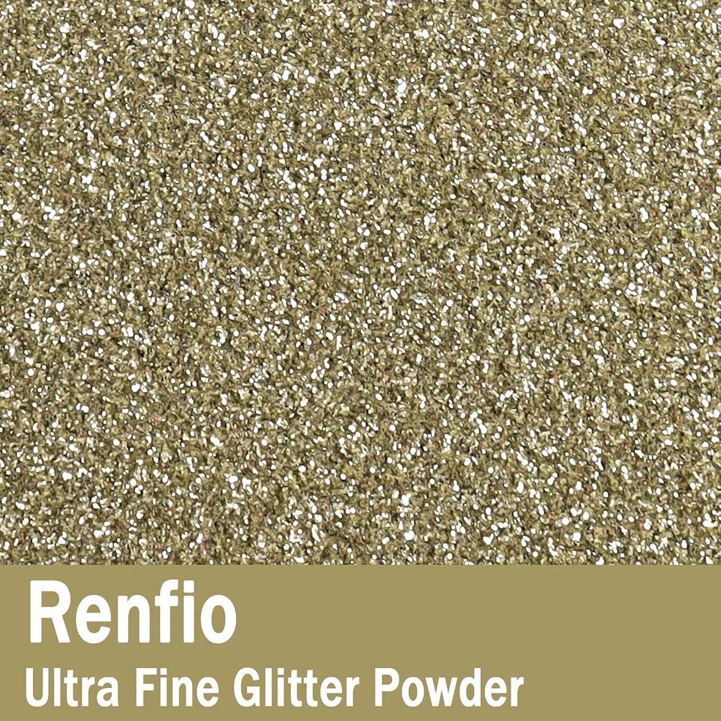 Renfio Ultra Fine Glitter Powder Metallic Resin Glitter 2.11 Oz (60g) PET Flakes Crafts Sequins 1/128" 0.008" 0.2mm Epoxy Chips Flakes for Tumblers Slime Decoration - Champagne Silver