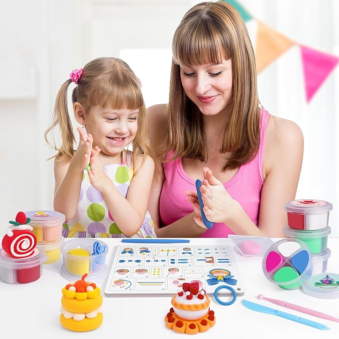 Air Dry Clay for Kids, 12 Boxes Modeling Clay Kit, DIY Molding Clay with Sculpting Tools and Tutorial, Ultra Light, Safe & Non-Toxic, Arts and Crafts Toys Birthday Christmas Gifts for Boys Girls