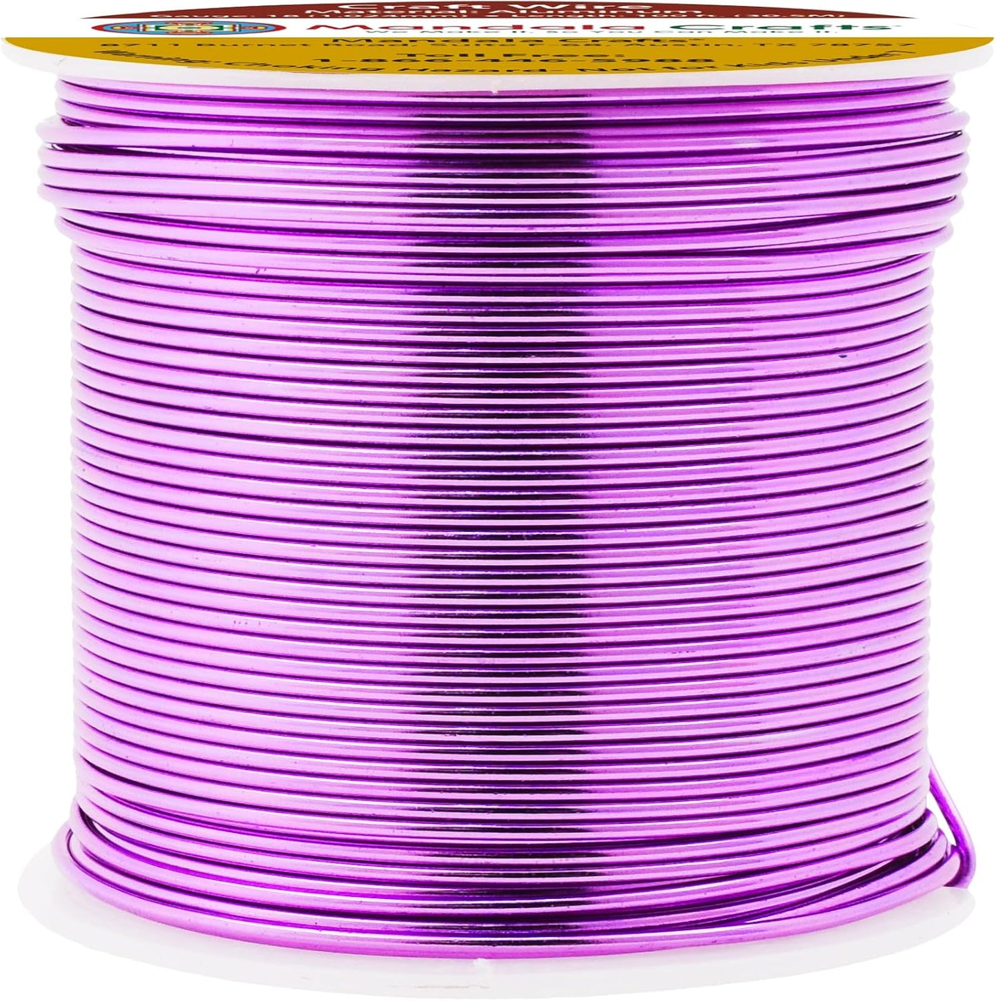 Mandala Crafts 18 Gauge Anodized Aluminum Craft Wire for Jewelry Making - 100 FT Colored Flexible Violet Wire - Bendable for Bonsai Armature Crafting Sculpting