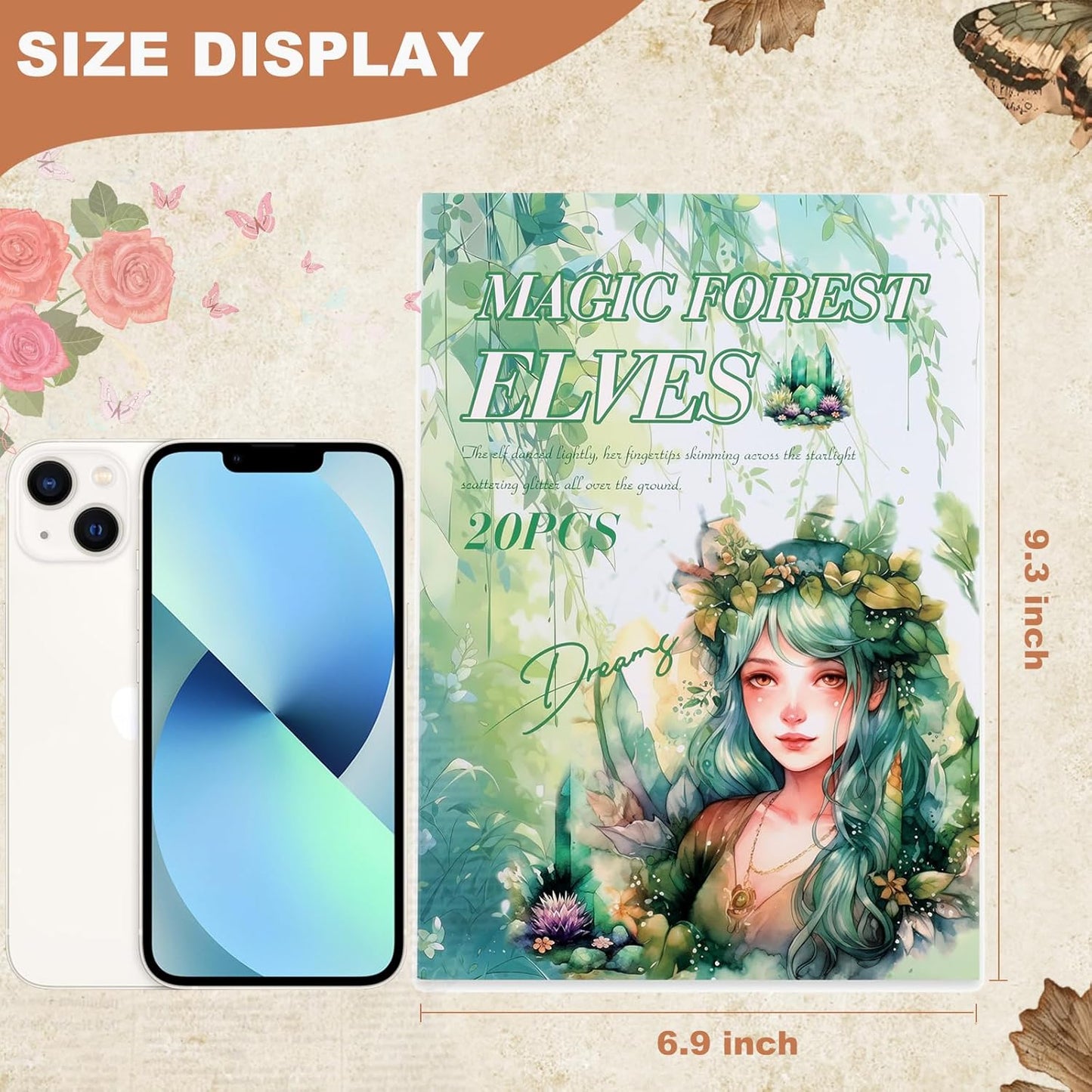 Scrapbook Fantasy Stickers 20 Sheets 240 Pre-Cut Washi Stickers for Journaling PET Transparent Fairy Sticker Decorative or DIY Paper Crafts, Arts and Crafting Projects