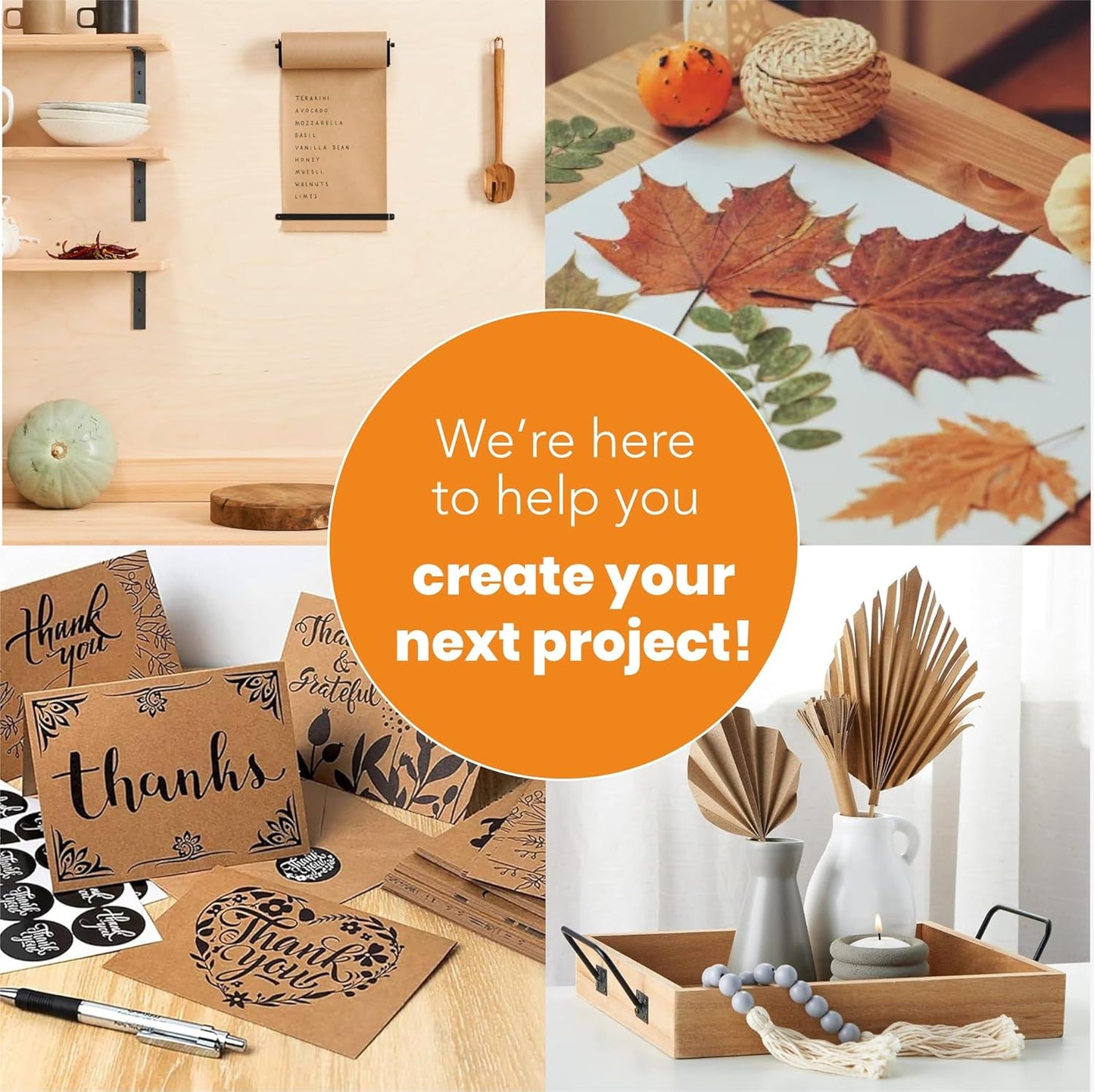 BearBoss Brown Cardstock Paper 8.5x11 50 Sheets, Heavyweight 92lb Cover for Crafts DIY Cards Making