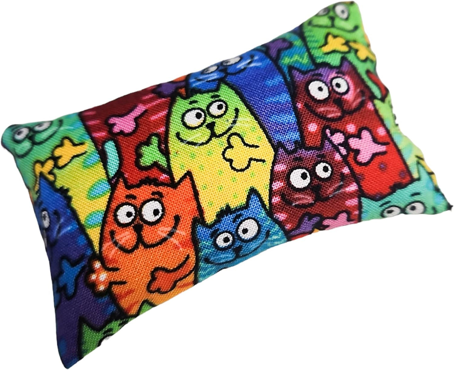 Emery Pin Cushion for Sewing - Filled with Abrasive Emery Sand - Handmade in USA (2"x3", Happy Cats)