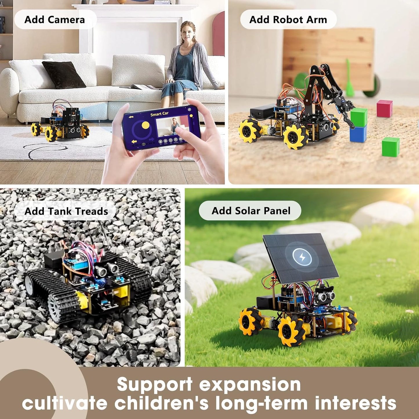 ACEBOTT Robot Kit, Robotics for Kids Ages 8-12 12-16, STEM Toys for Boys with Remote & App Control, Arduino & Scratch Compatible, Science Kits for Kids Age 8-12 12-16, Gift for Boys & Girls(Yellow)