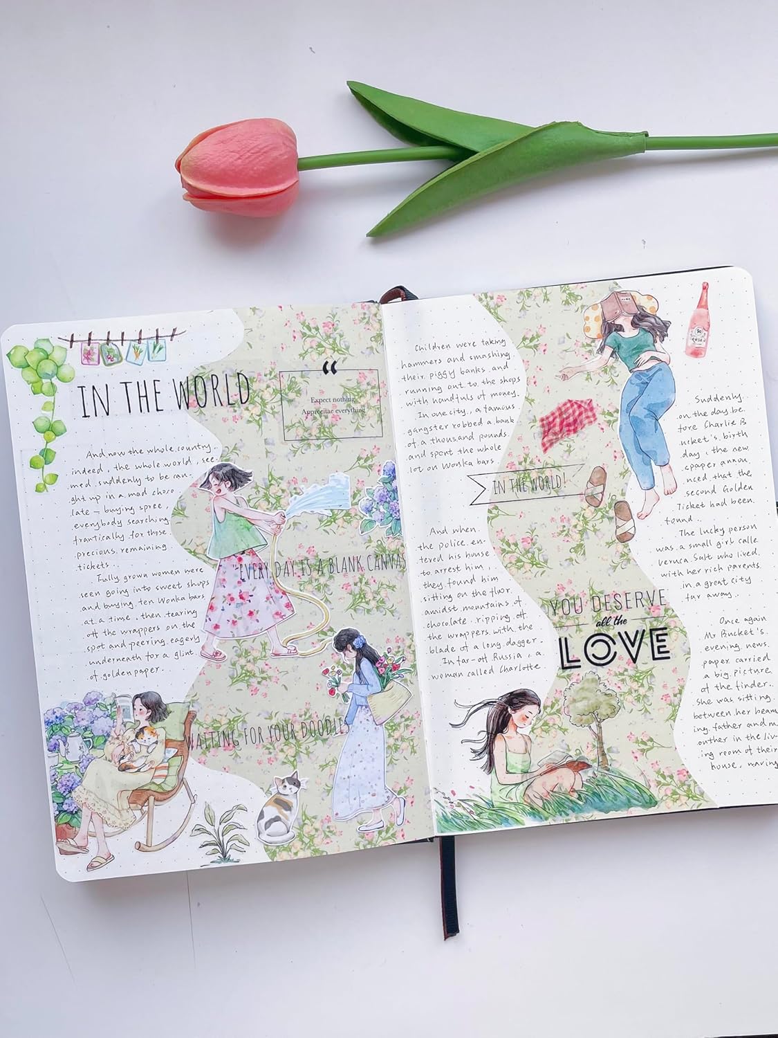 WT Pre-Cut Leisurely Days Washi Tape Roll, Original Designs, Decorative for Bible Journaling, Bullet Journals, Scrapbooks, Planners & DIY Craft Supplies