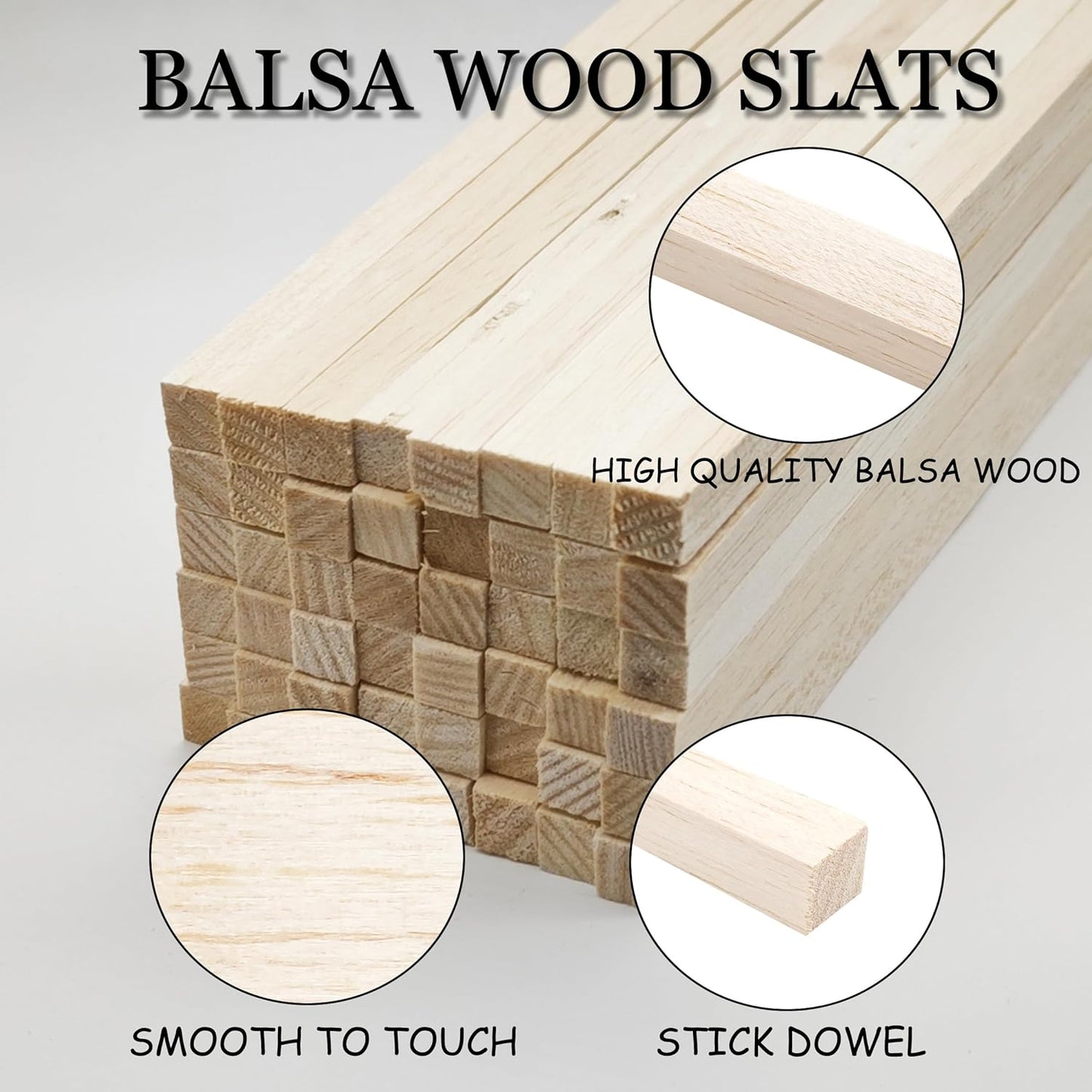 60pcs Dowel Rods 3/8 x 3/8 x 12 inch, Square Wood for Crafts & Model Making (3/8"x12"-60pcs)