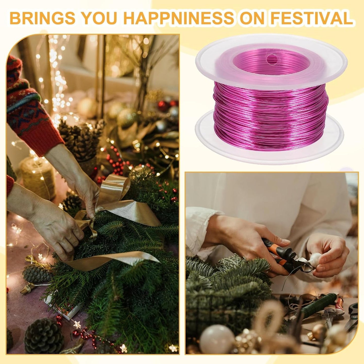 uxcell 20 Gauge / 0.8mm Anodized Aluminum Wire for Jewelry Craft Making, 102 Feet Bendable Flexible Wire for DIY Home Decor Gardening Sculpture, Rose Red