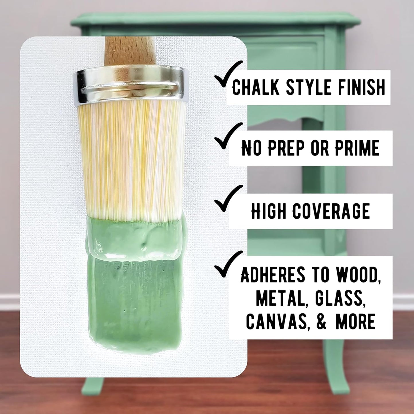 Daydream Apothecary Premium Chalk Style Paint for Furniture, Home Décor, Wood, DIY Interior Projects, Quick Dry, No Prep or Prime Needed, Matte Light Sage Green - 16oz