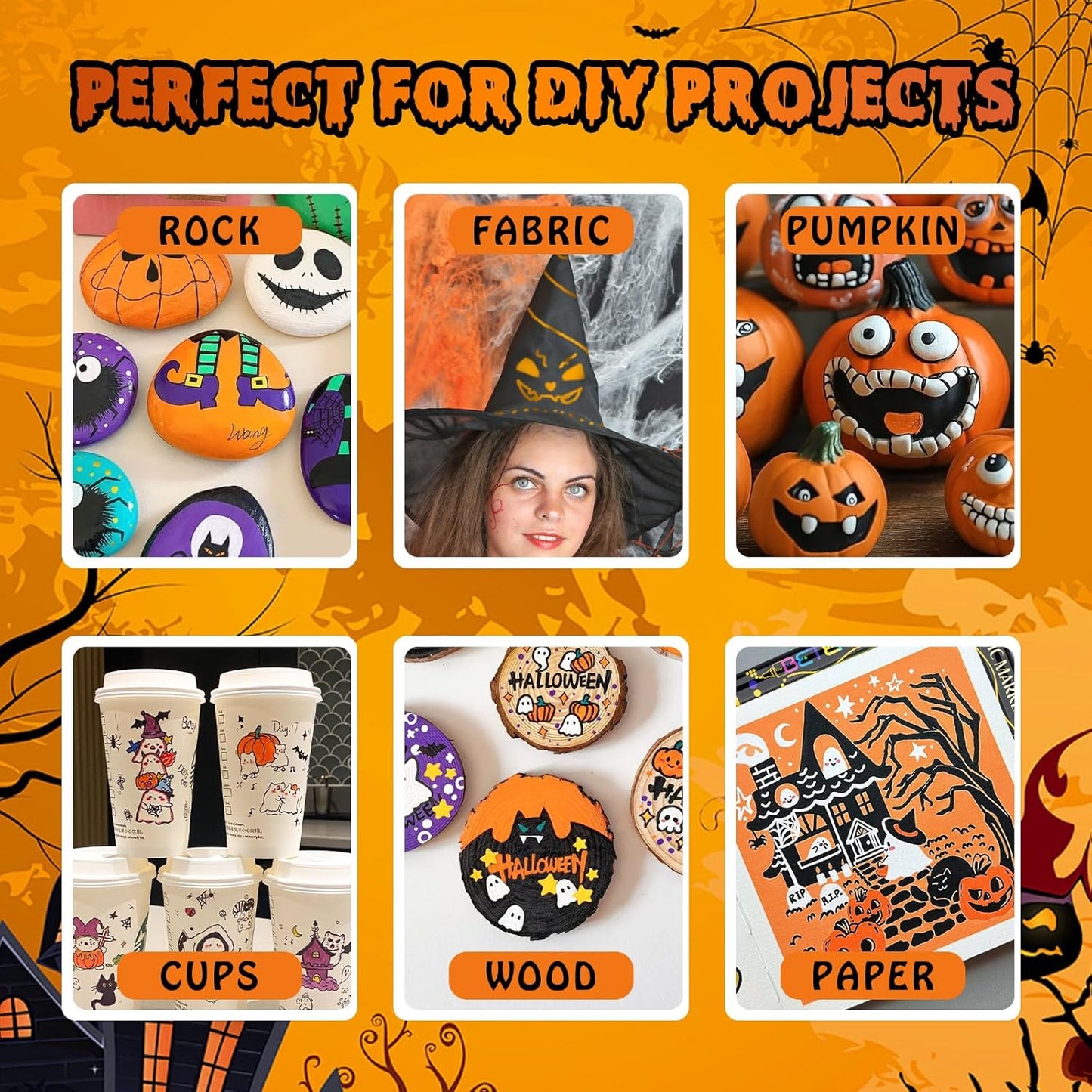 Betem Paint Markers Acrylic Paint Pens, Dual Tip 48 Colors Acrylic Markers with Brush Tip and Fine Point, Art Supplies for Wood, Canvas, Stone, Glass, Rock Painting Kit DIY Crafts Drawing Kit with Bag