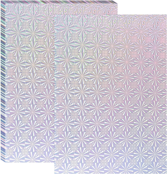 PATIKIL 11.7x8.3" Hot Stamping Foil Paper Sheet, 20 Sheets A4 Heat Transfer Hot Stamping Paper Foil for Leather DIY Logo Decor Craft Gift Package Scrapbook Card, Snowflake Silver