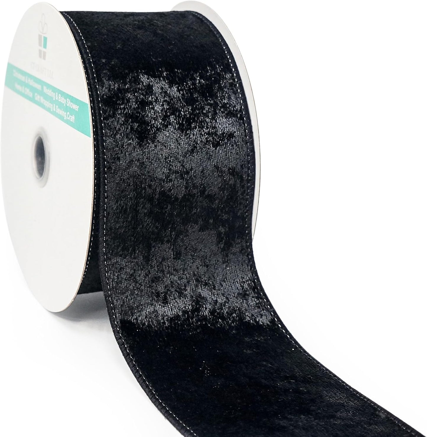 Black Velvet Ribbon 2.5 Inch x 10 Yards for Christmas Tree Topper Home Decoration Wreath Gift Wrapping DIY Craft