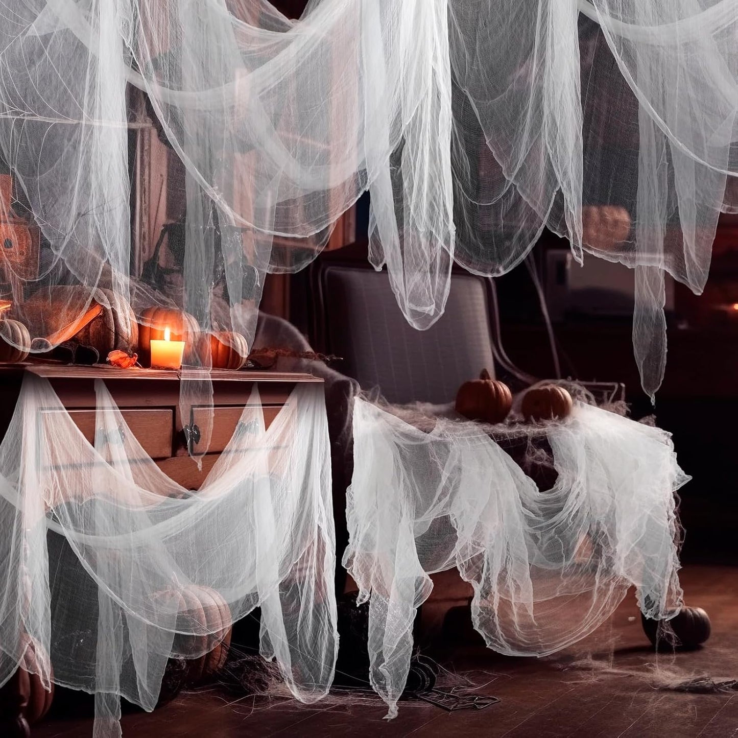 Boao Halloween Cheese cloth 85 x 394 Inch White Cheesecloth Roll for Crafts Large Cotton Muslin Gauze Fabric for Halloween Outdoor & Indoor Spooky Decoration