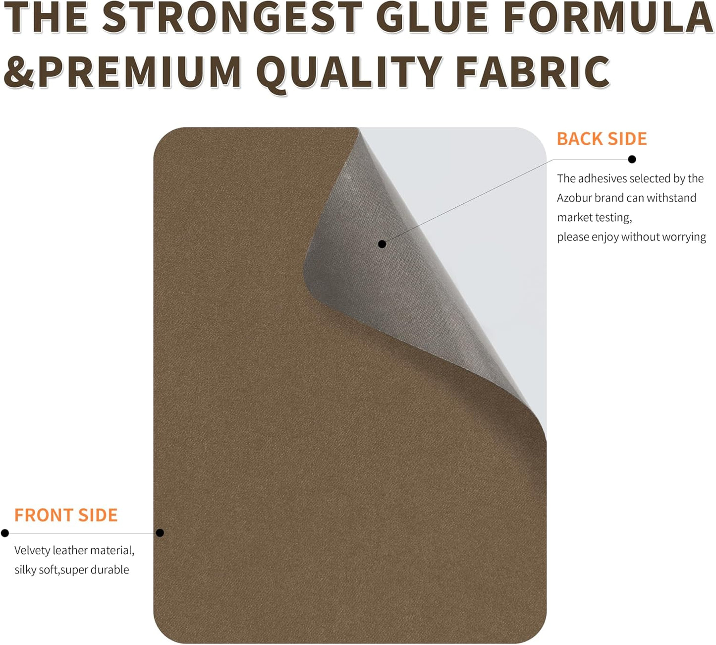 Azobur Sofa Repair Patch, 6 Piece Microfiber Patches, Self-Adhesive Patch Repair for Fabric Sofas, Luxurious Look, Quick Fix (Brown)