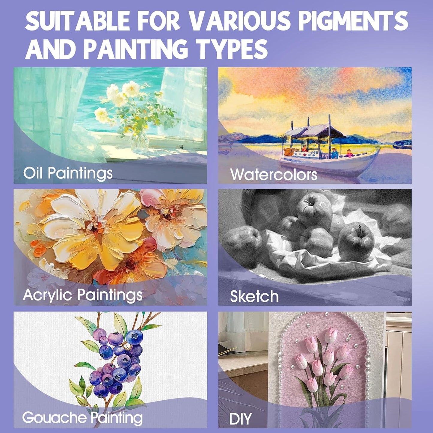 ESRICH Stretched Canvas for Painting 12x16 Inch, 10 Pack Blank Canvas -5/8 in Profile Primed Cotton White Canvases for Painting for Oil & Acrylic Paint