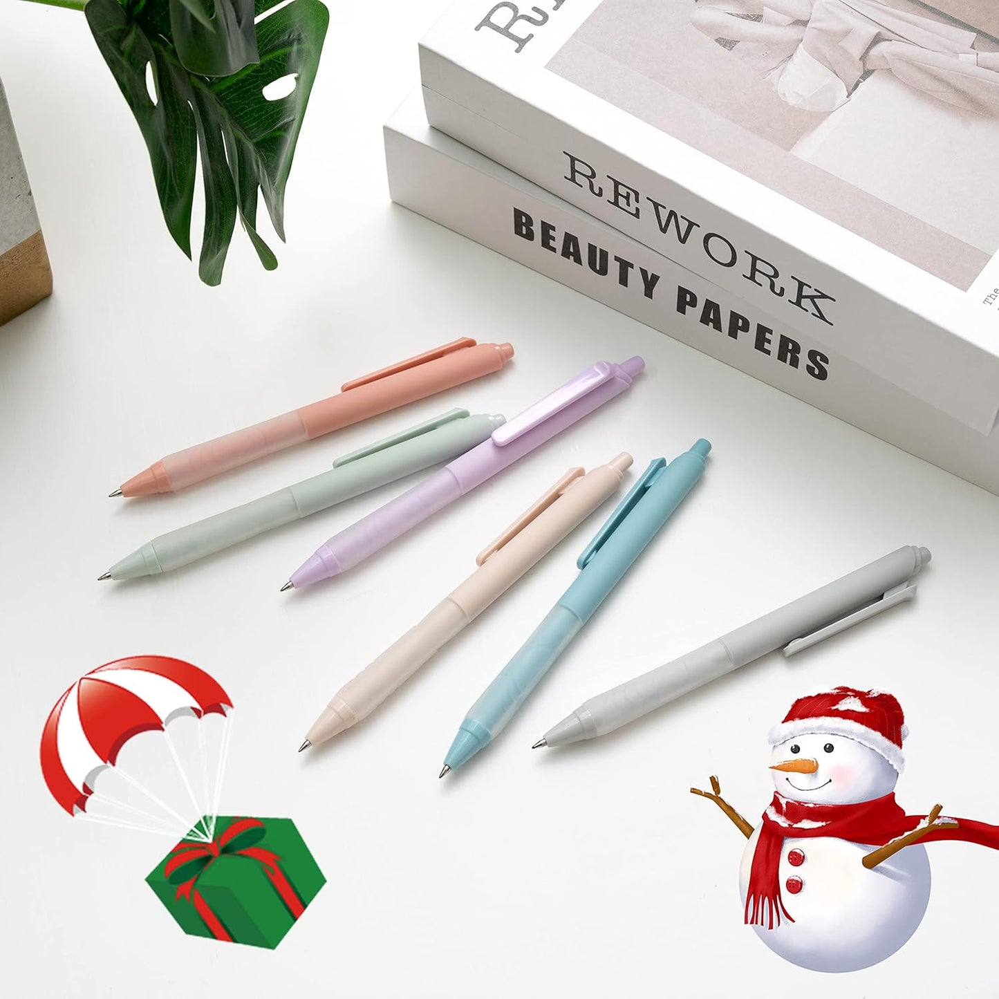 Linbsunne Ballpoint Pens Medium Point 1mm Black Pen with Super Soft Grip Ball Point Pen for Men Women Retractable Pens (6-pack)