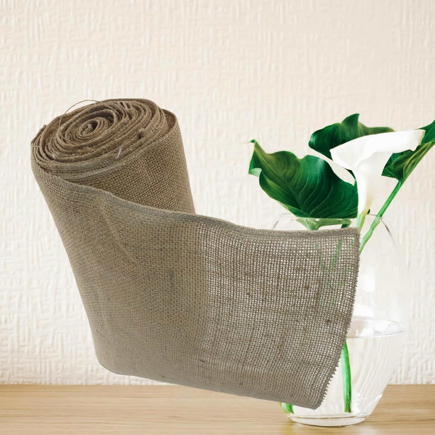 12" Wide Natural Burlap Fabric - 10 Yards Jute Ribbon for Gift Wrapping, Wedding Decorations, Rustic Crafts, Wreaths & Home Decoration (30cm Wide)