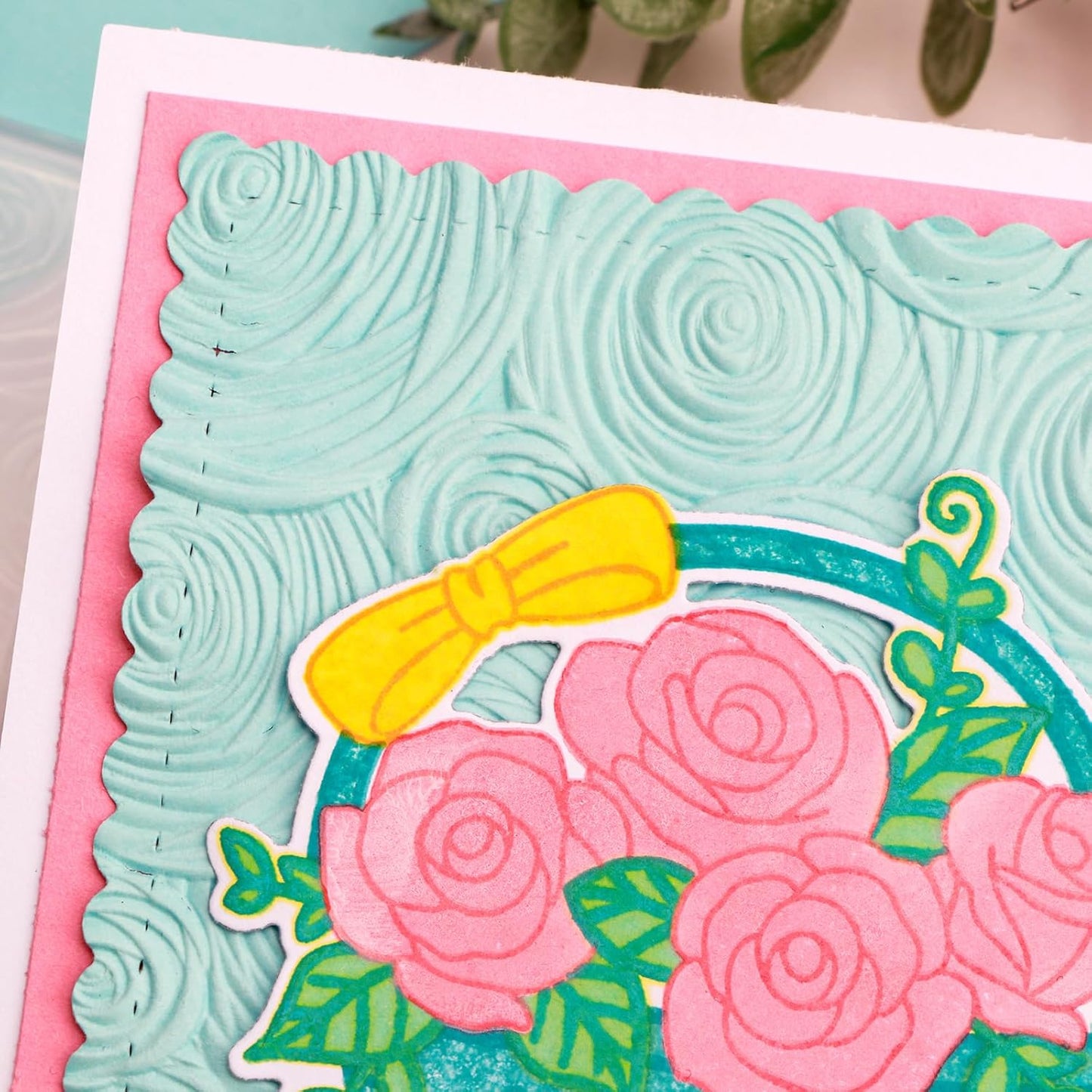 BAOFALI 3D Embossing Folder for Card Making,Beautiful Flower Spiral Pattern Plastic Texture Fades Embossing Folder Template for Scrapbooking Cardstock Album DIY Decoration Paper Crafting 6.3x4.5inch